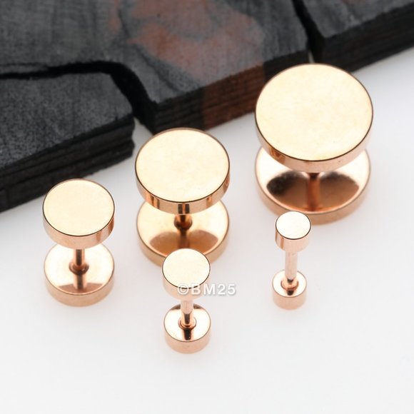 Colorline Steel Plate Cartilage Tragus Earring - Rose Gold - Picture 1 of 2